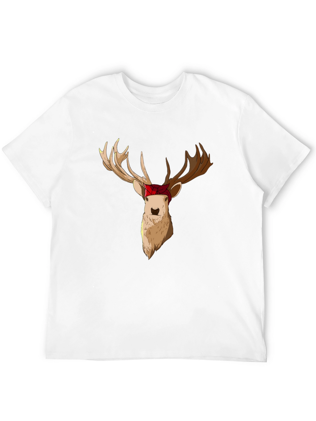 Deer with Bandana Graphic Tee - Black T-Shirt