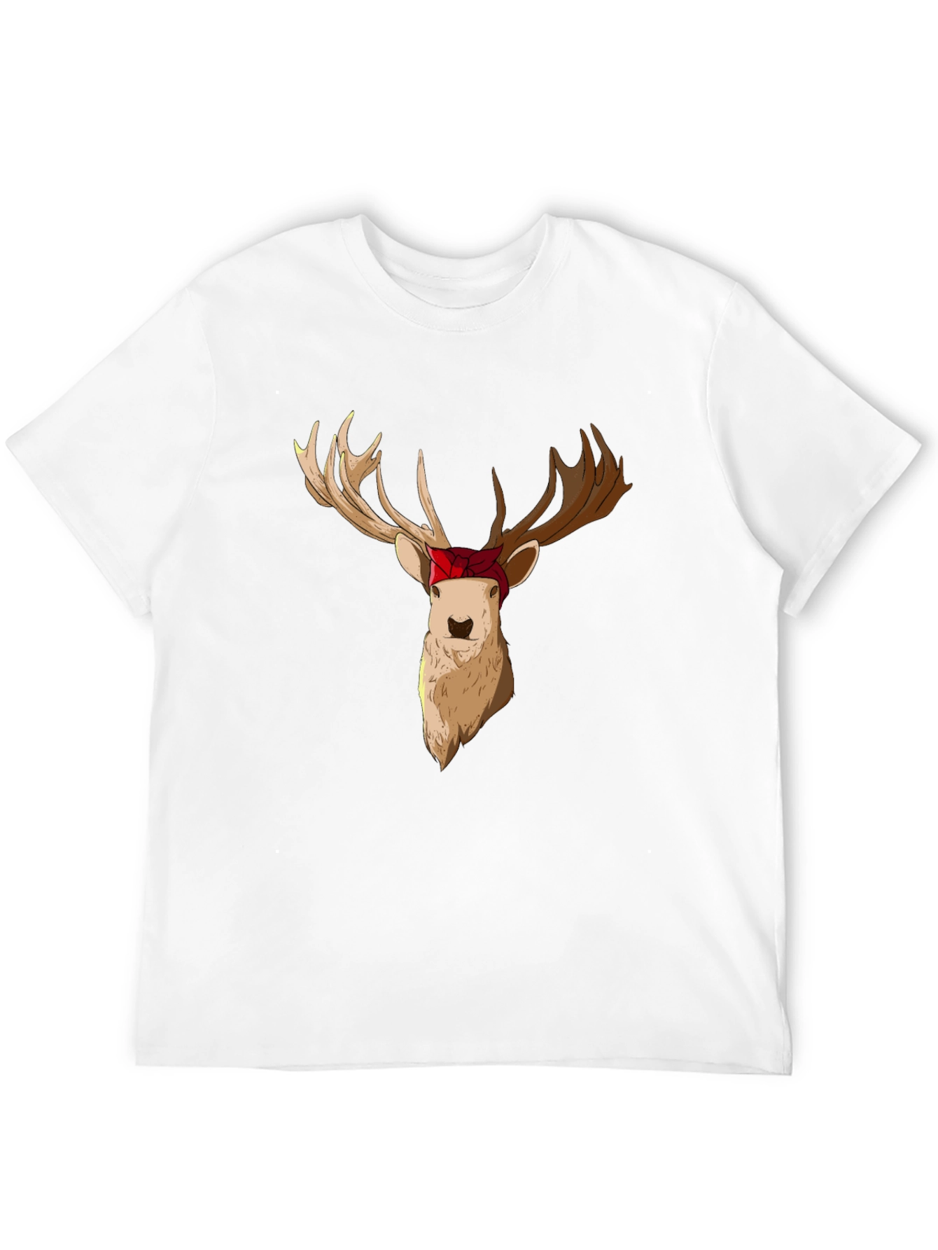 Deer with Bandana Graphic Tee - Black T-Shirt