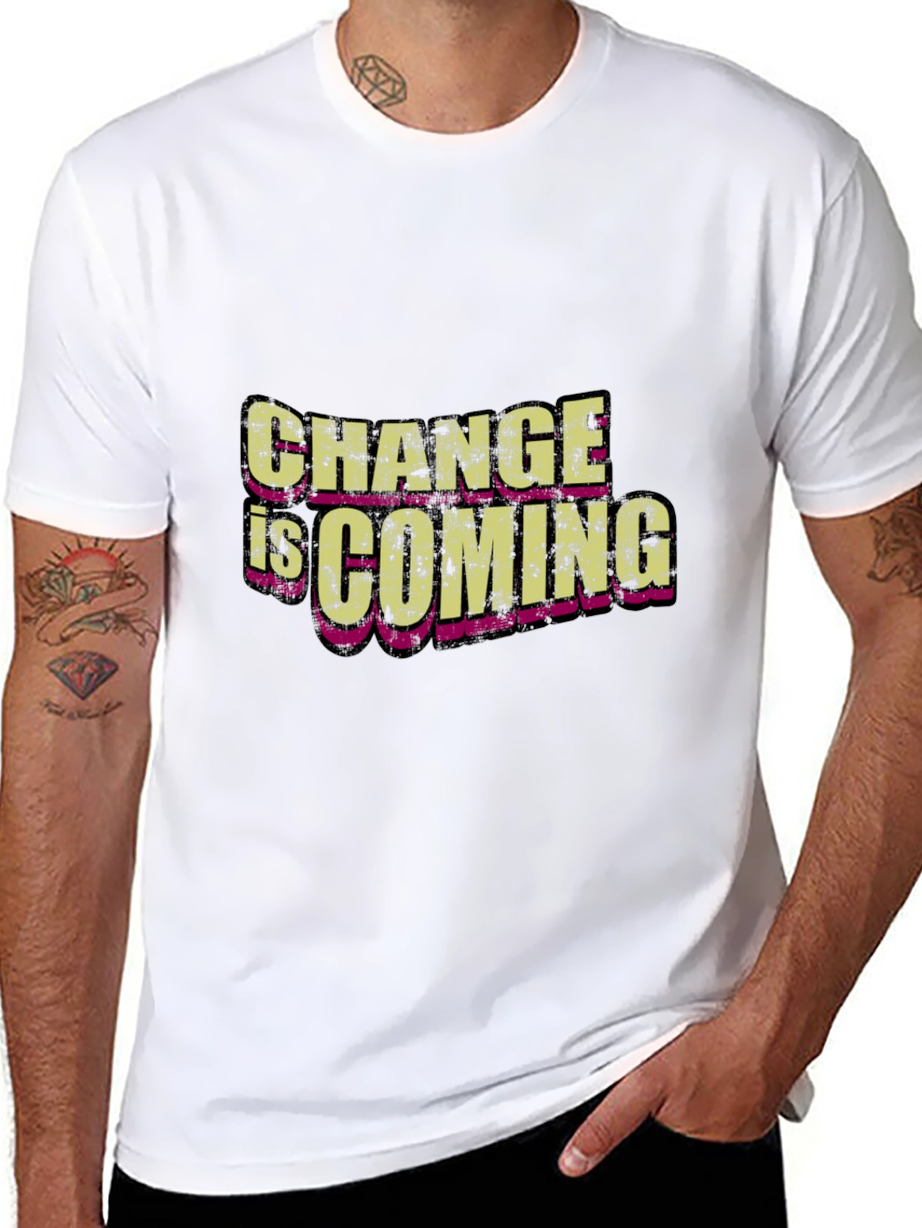 Change is Coming Black Graphic T-Shirt