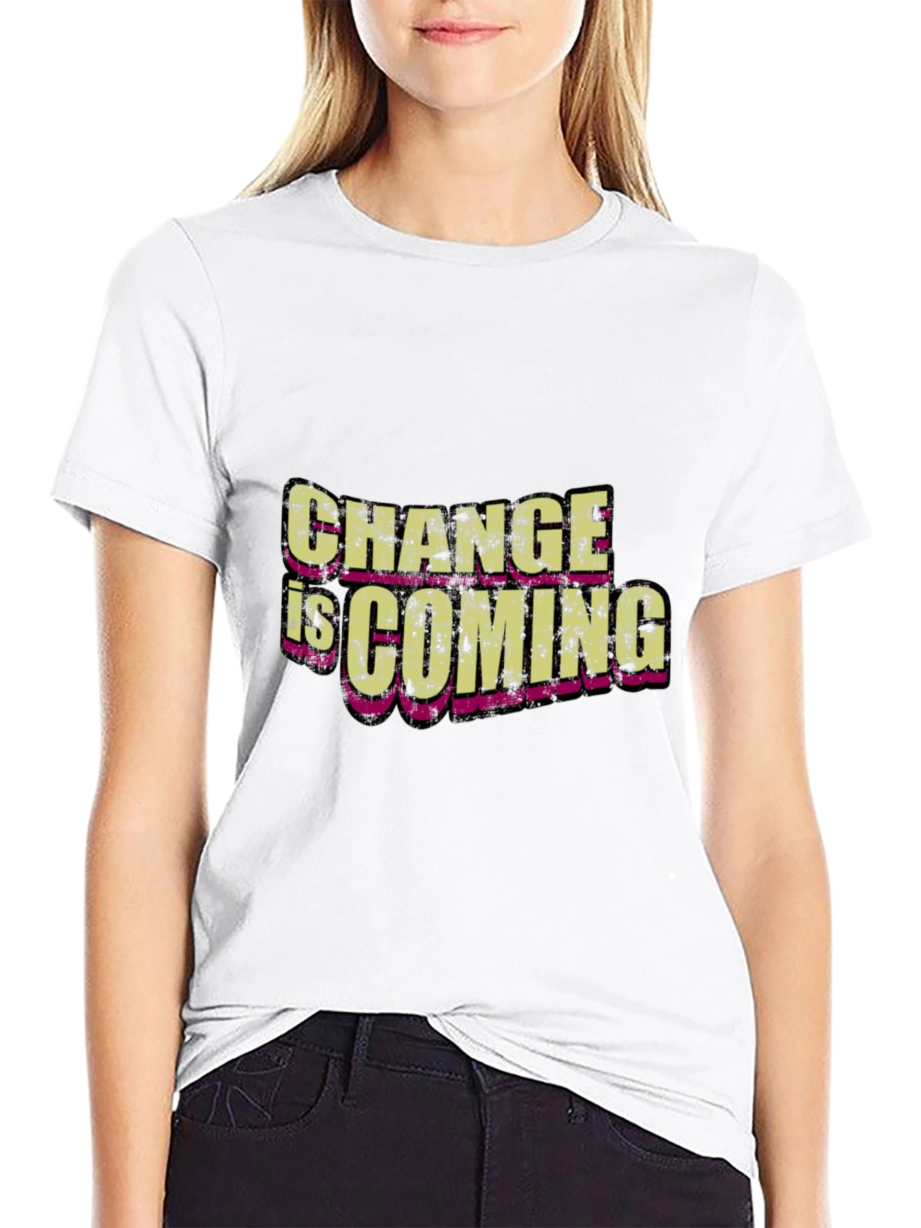 Change is Coming Black Graphic T-Shirt