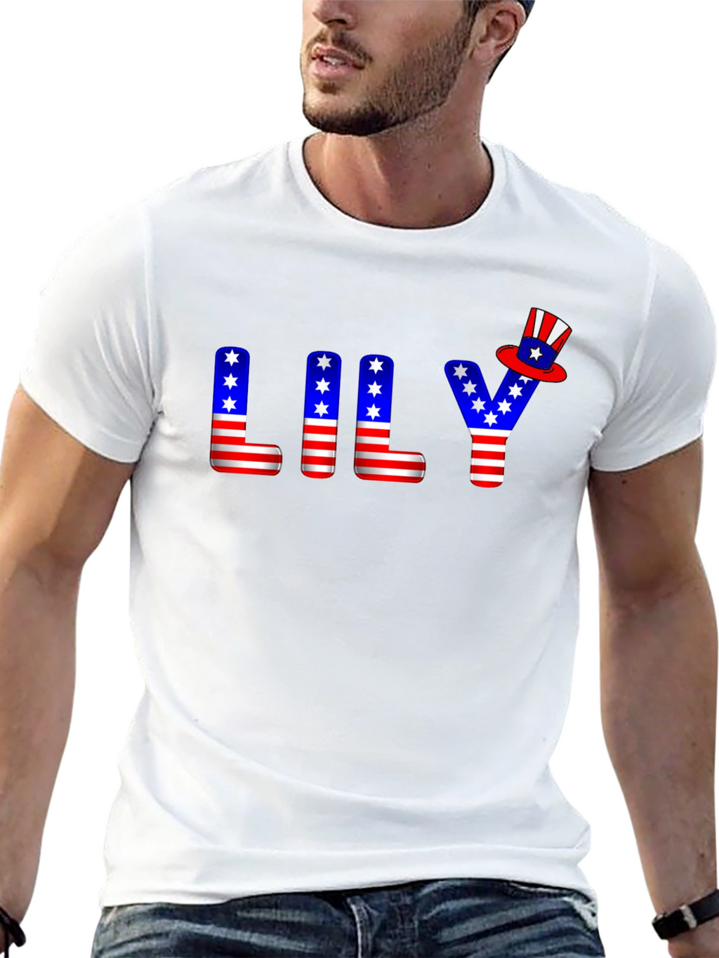 Patriotic LILY T-Shirt USA Flag Inspired Design