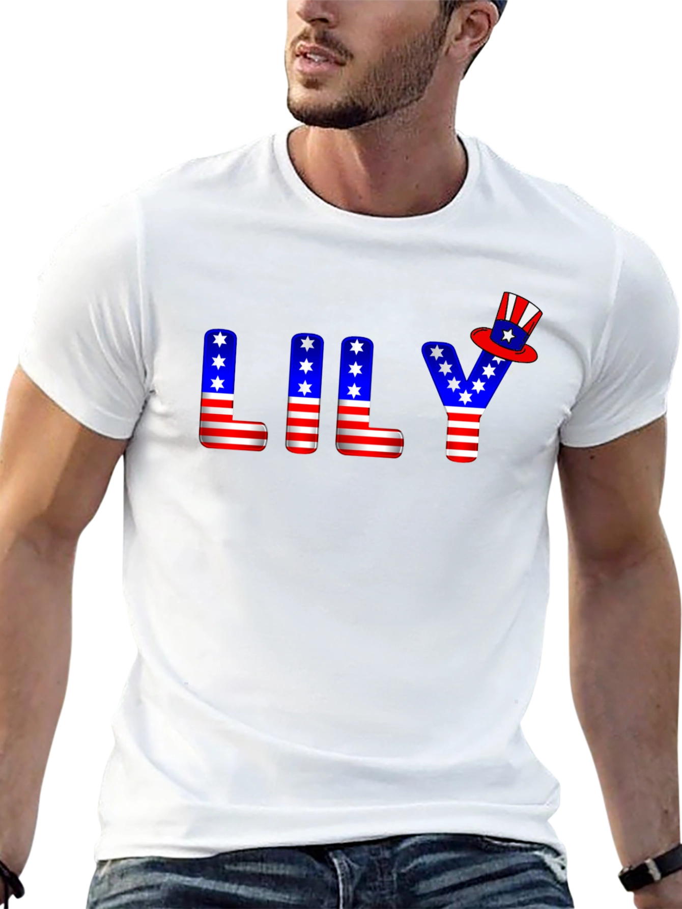Patriotic LILY T-Shirt USA Flag Inspired Design