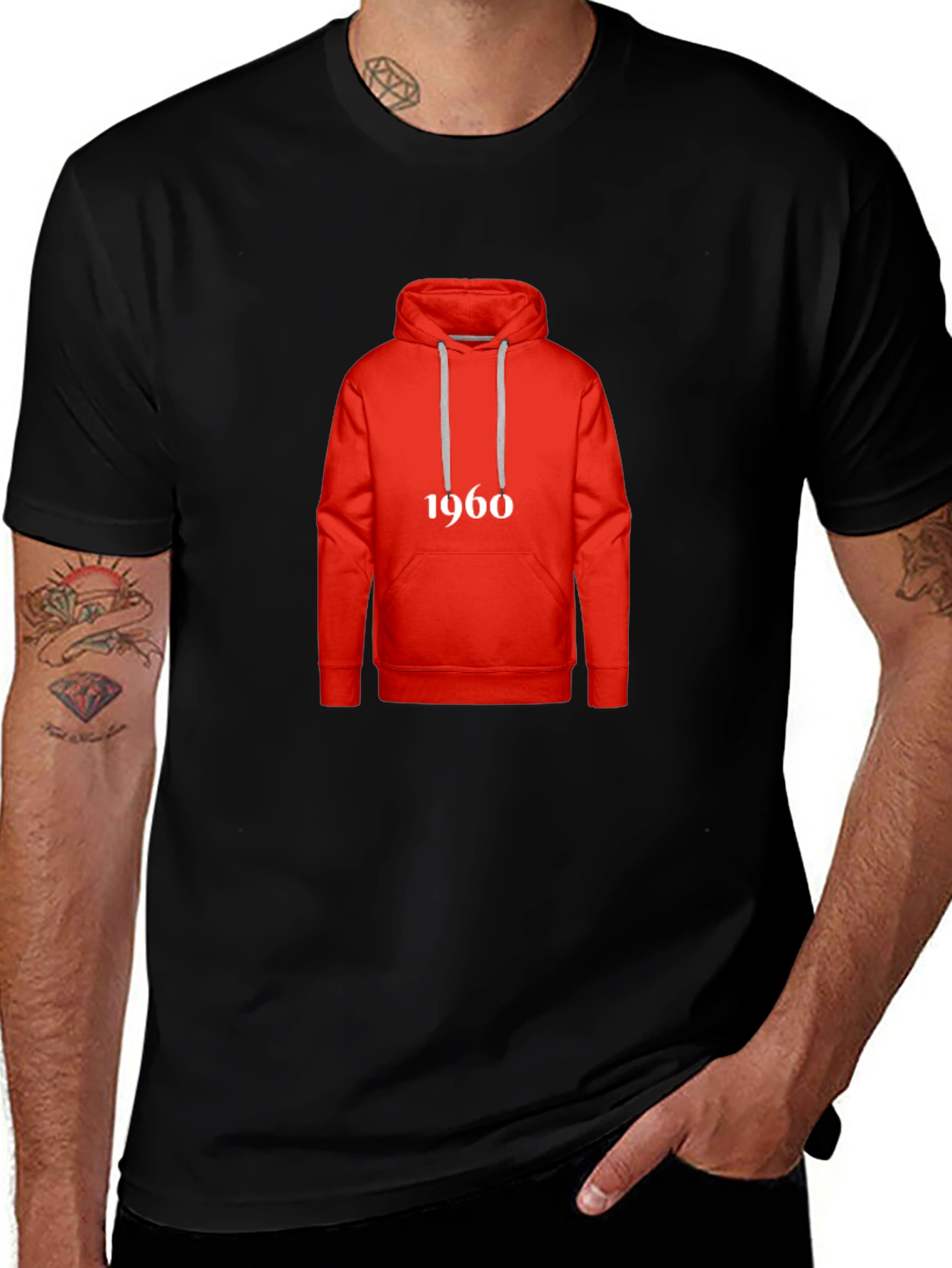 Retro 1960s Hoodie Design T-Shirt - Classic Style