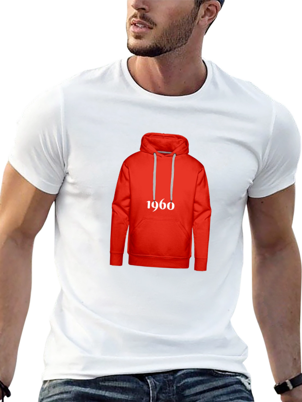Retro 1960s Hoodie Design T-Shirt - Classic Style