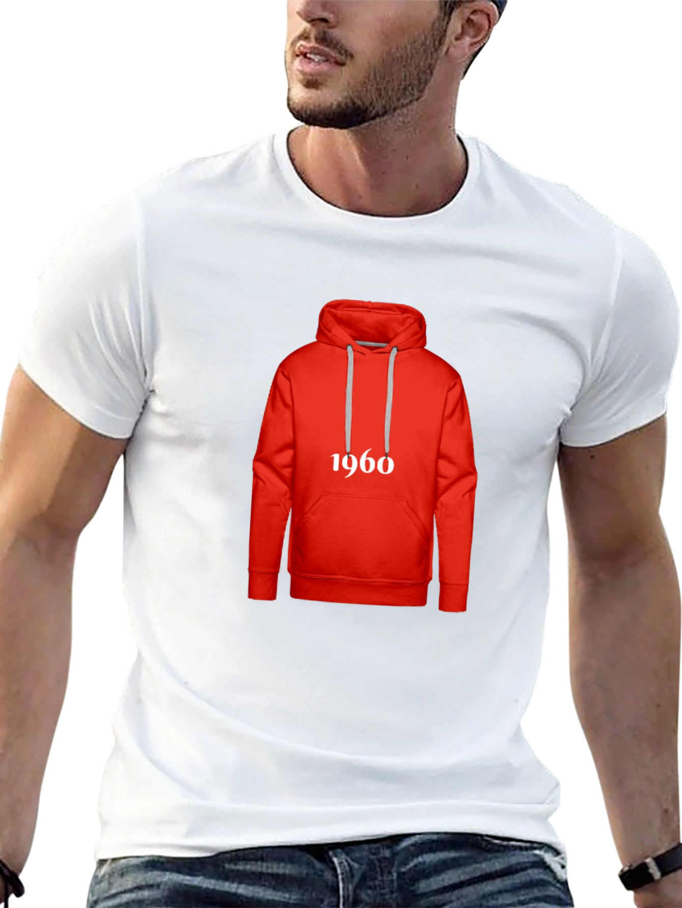 Retro 1960s Hoodie Design T-Shirt - Classic Style