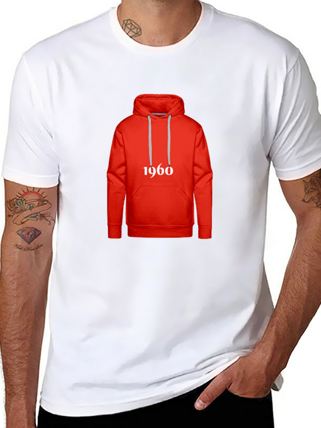 Retro 1960s Hoodie Design T-Shirt - Classic Style