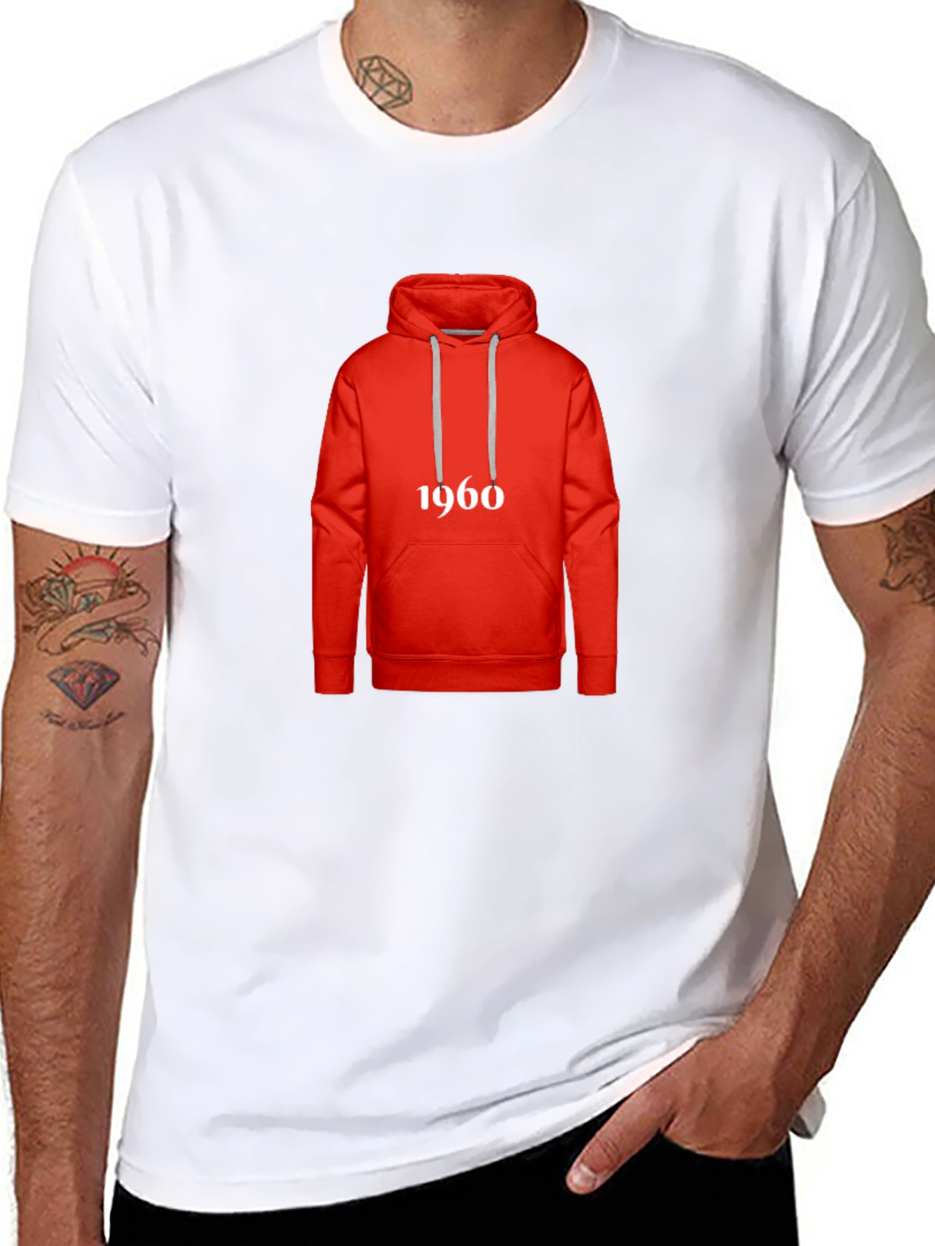 Retro 1960s Hoodie Design T-Shirt - Classic Style