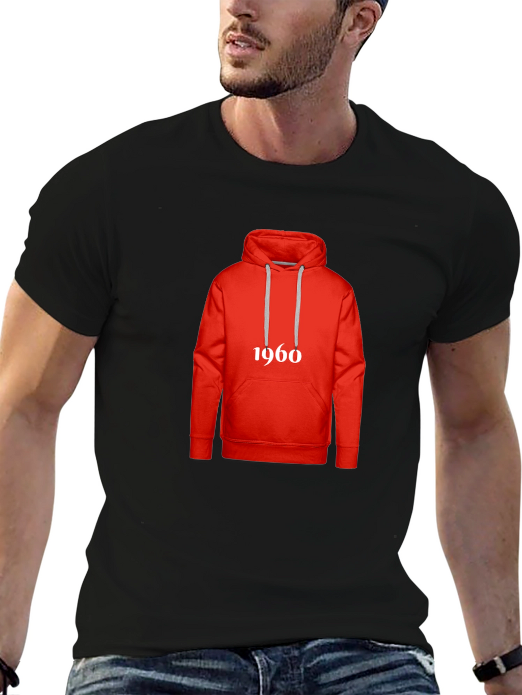 Retro 1960s Hoodie Design T-Shirt - Classic Style