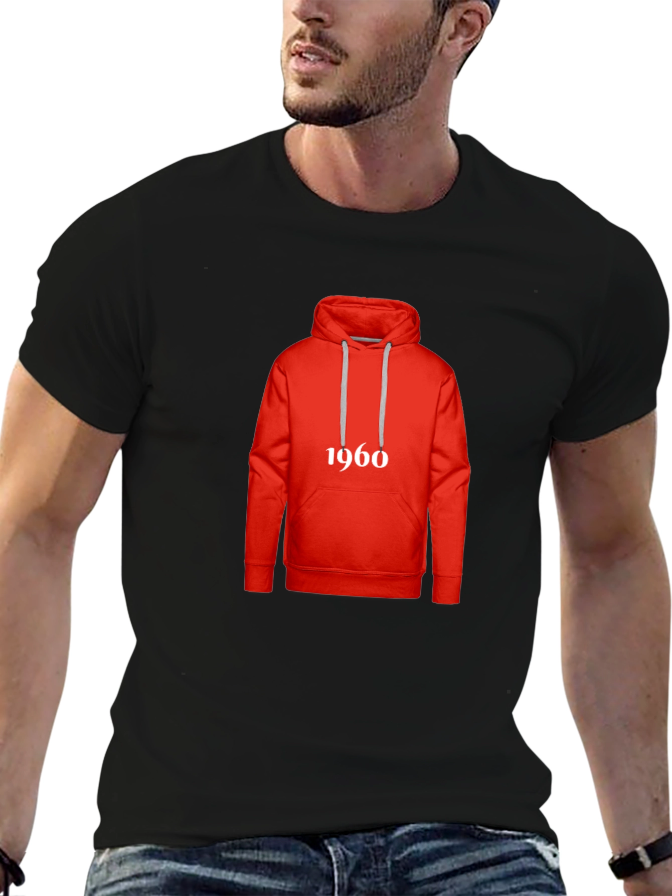 Retro 1960s Hoodie Design T-Shirt - Classic Style