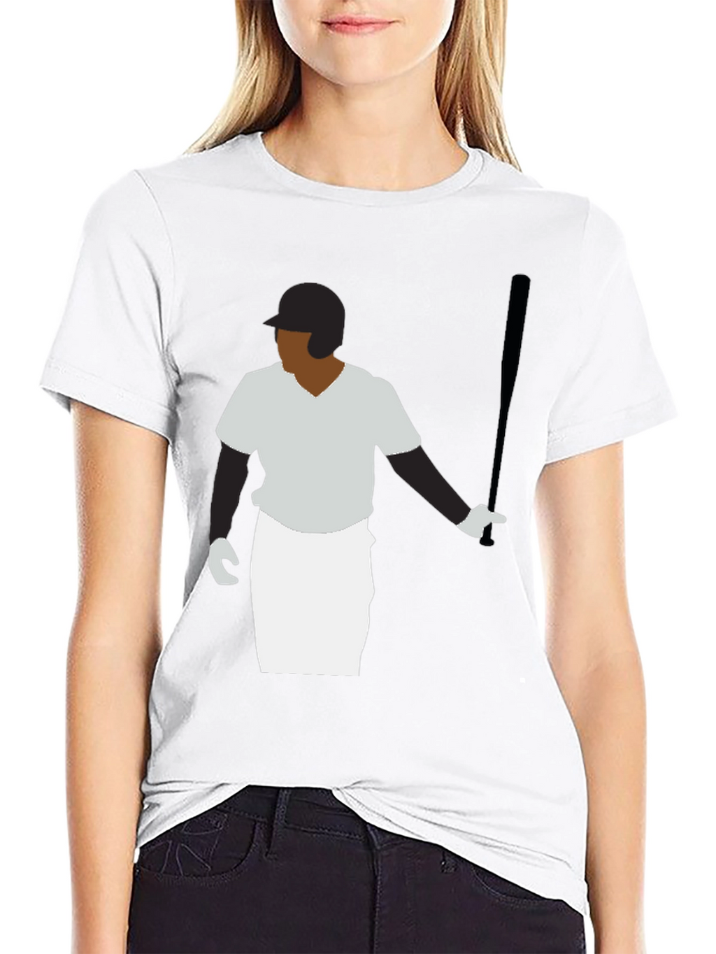 Baseball Player Graphic Tee - Black T-Shirt