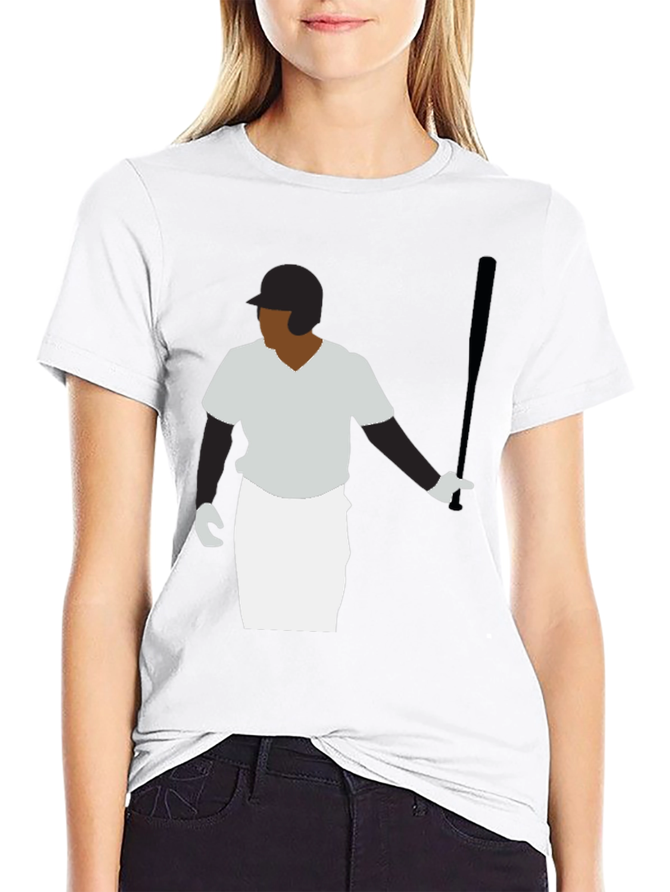 Baseball Player Graphic Tee - Black T-Shirt