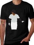 Baseball Player Graphic Tee - Black T-Shirt