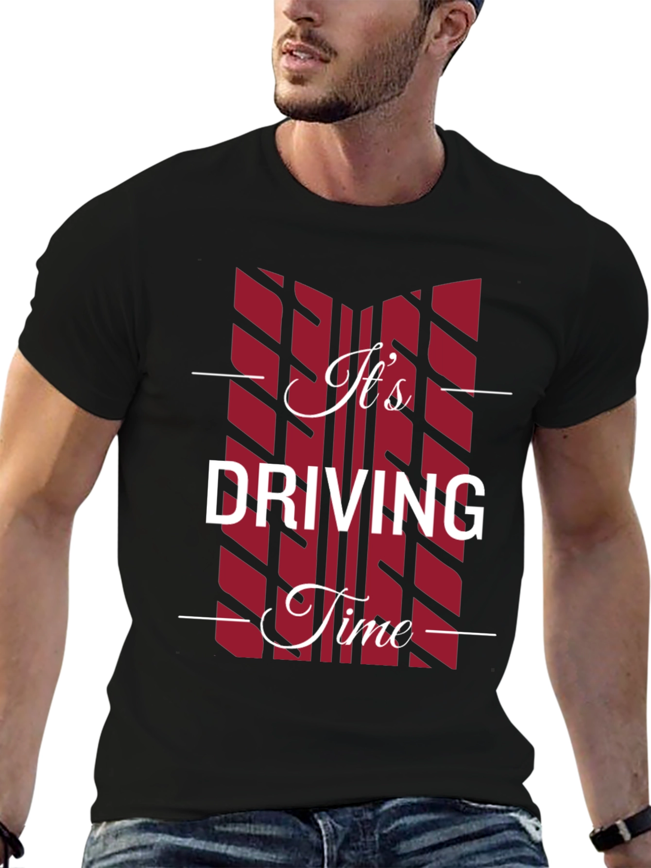 Its Driving Time Black Graphic T-Shirt