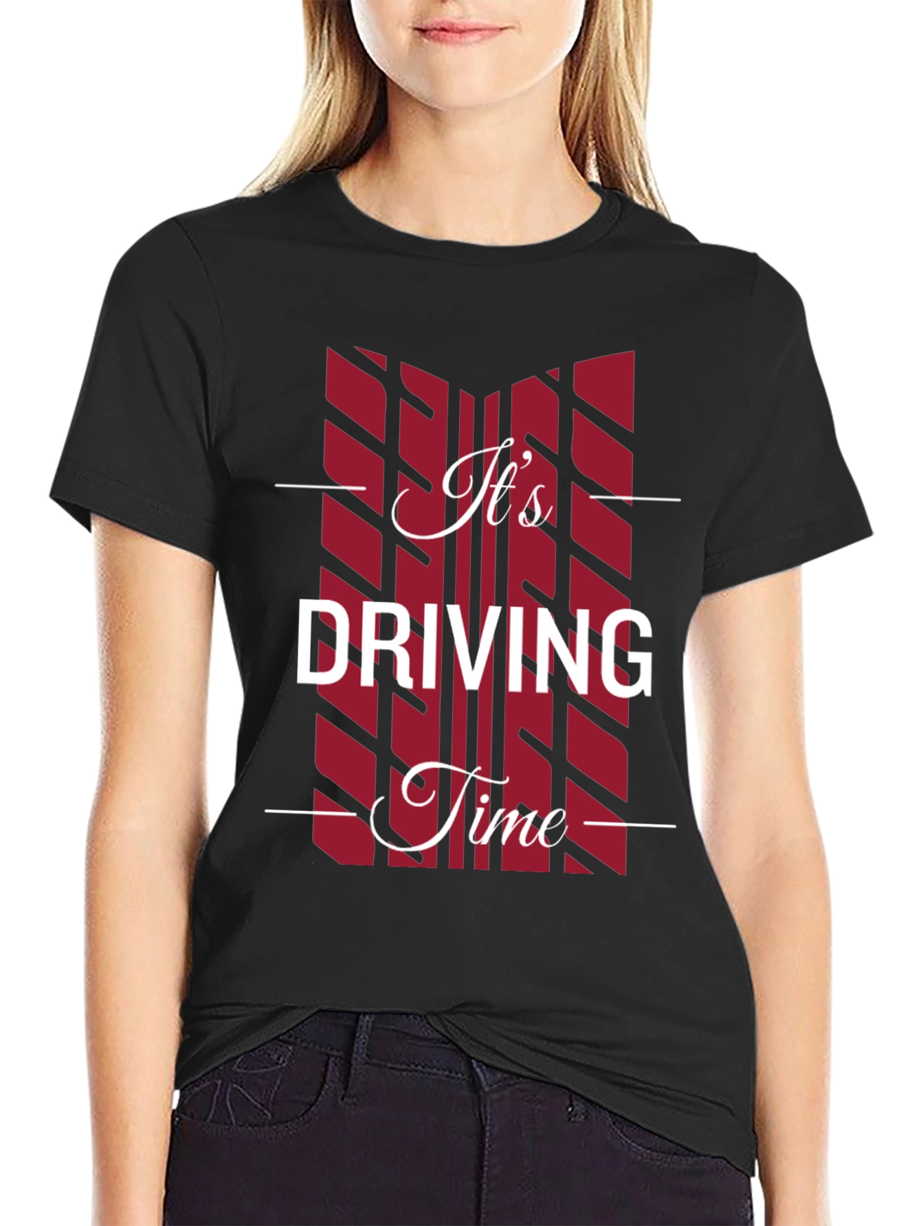 Its Driving Time Black Graphic T-Shirt