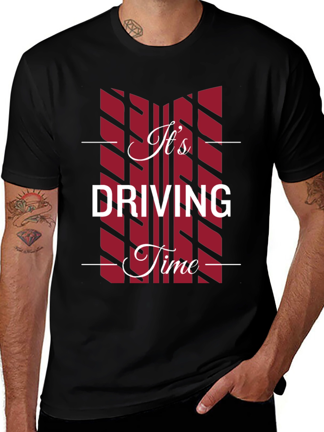 Its Driving Time Black Graphic T-Shirt