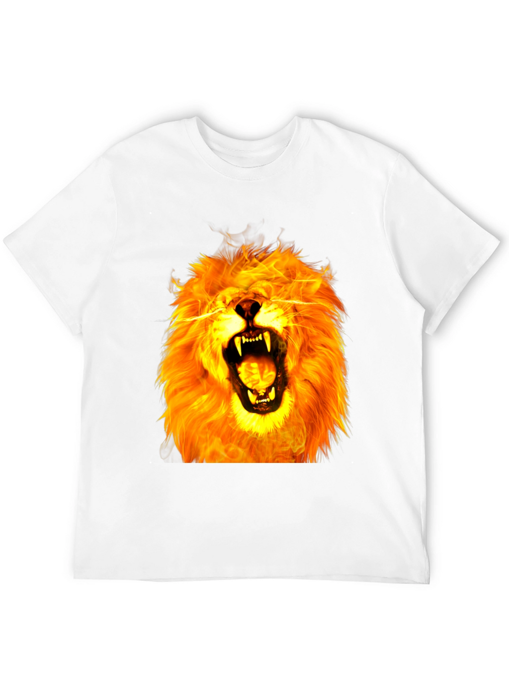 Fiery Lion Graphic Tee - Bold Animal Print Shirt