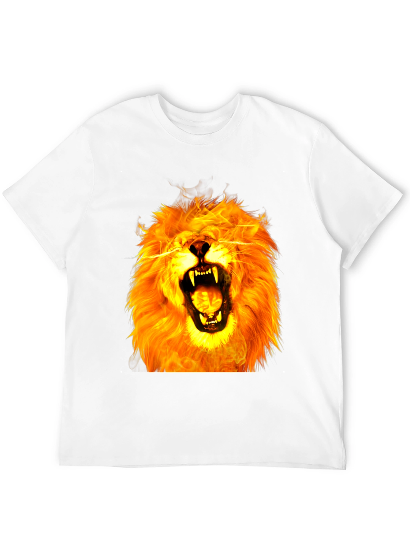 Fiery Lion Graphic Tee - Bold Animal Print Shirt