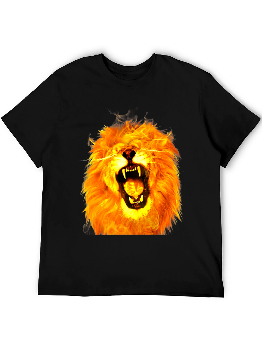Fiery Lion Graphic Tee - Bold Animal Print Shirt