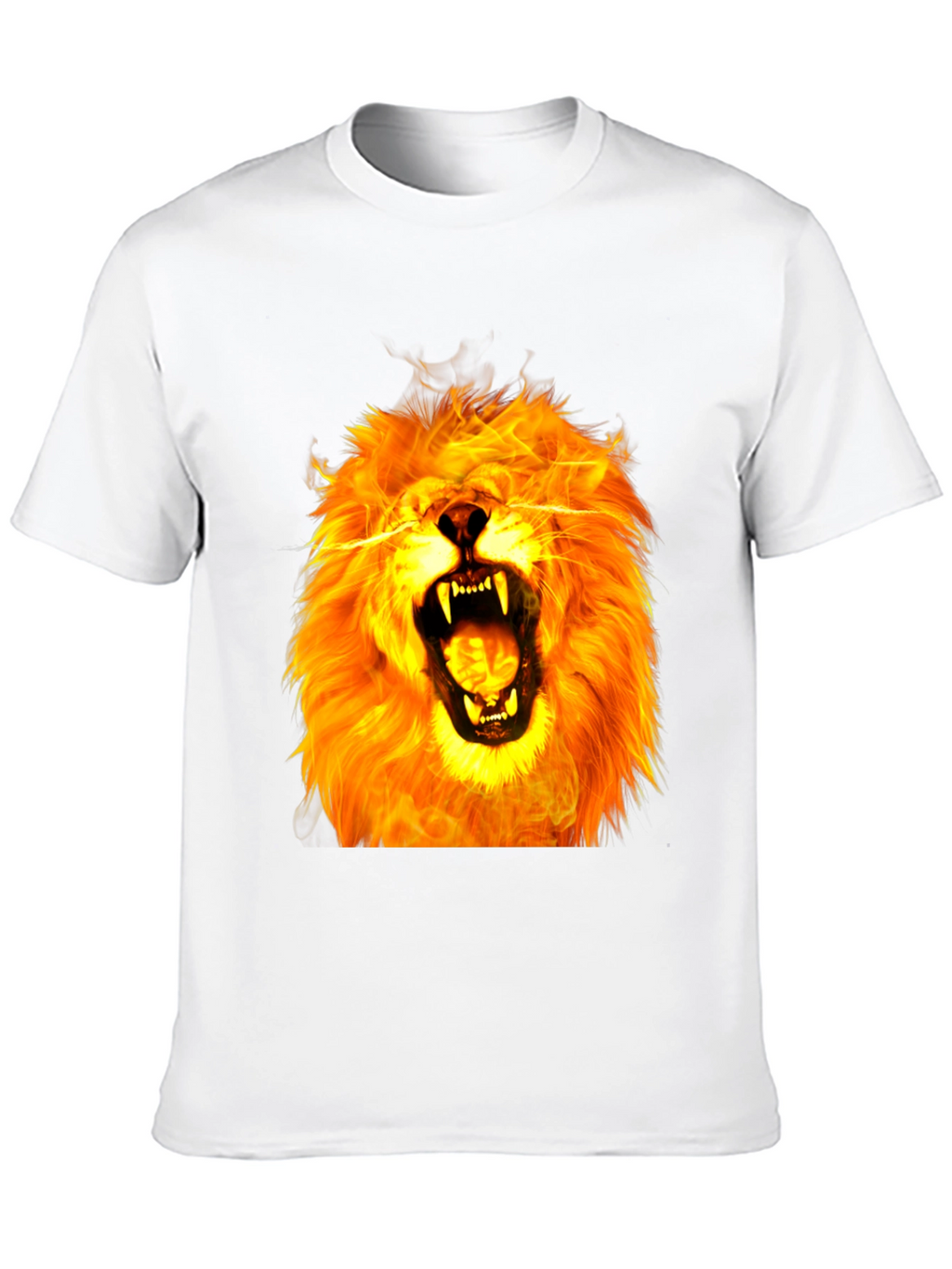 Fiery Lion Graphic Tee - Bold Animal Print Shirt