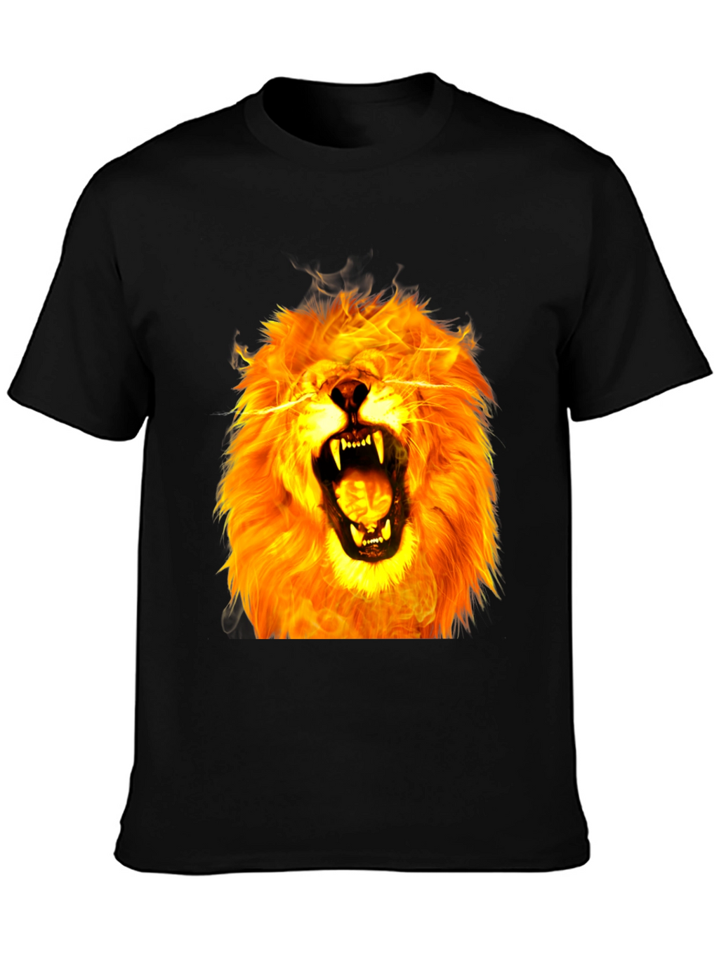 Fiery Lion Graphic Tee - Bold Animal Print Shirt