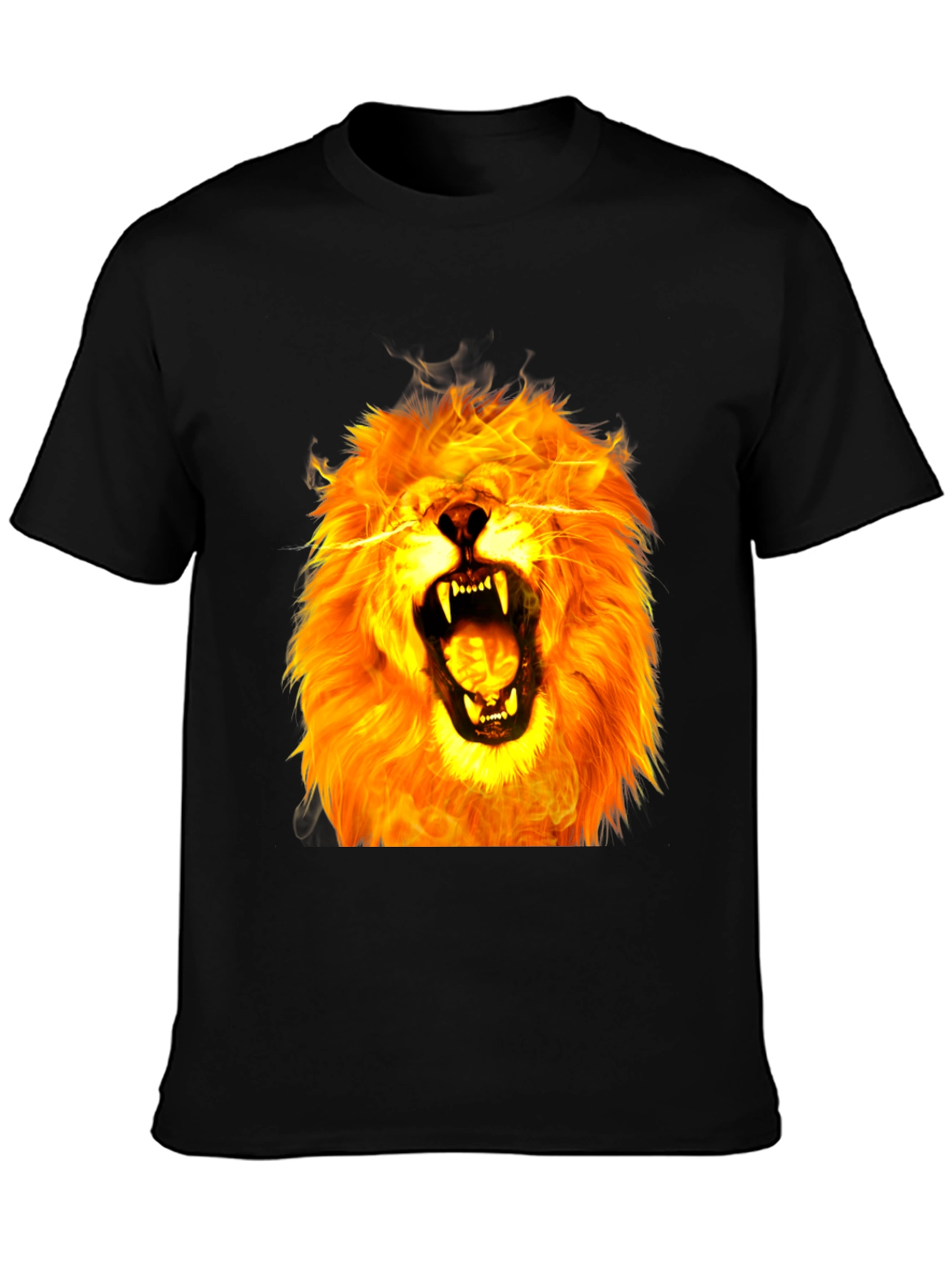 Fiery Lion Graphic Tee - Bold Animal Print Shirt
