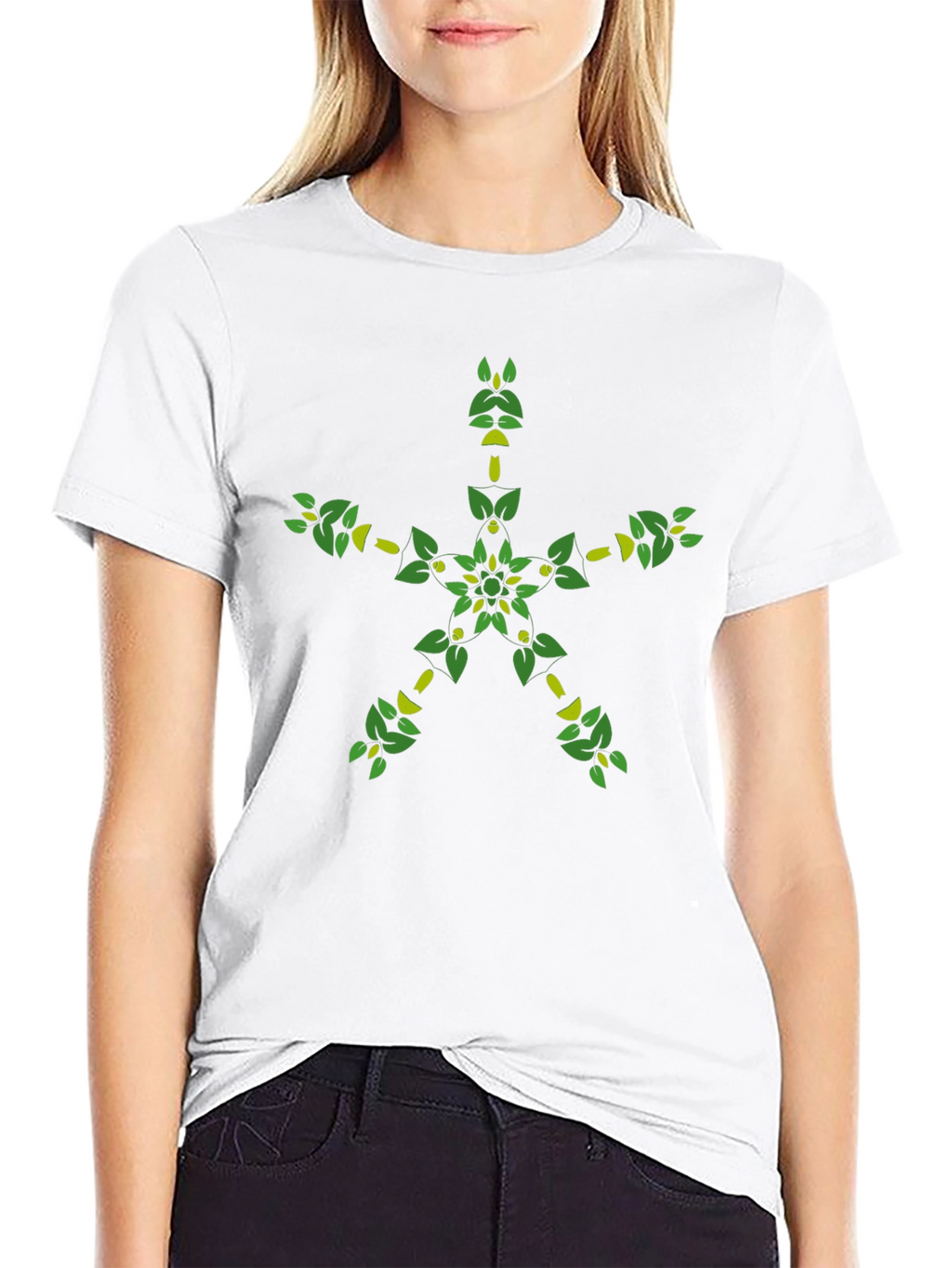 Botanical Star Graphic Black T-Shirt