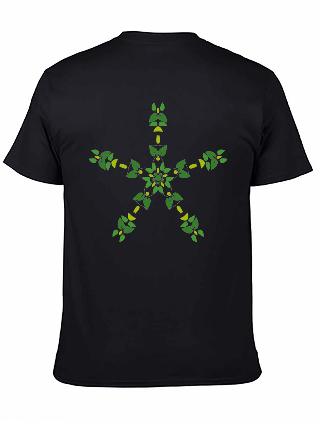 Botanical Star Graphic Black T-Shirt