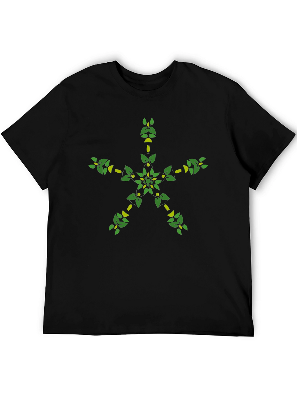 Botanical Star Graphic Black T-Shirt