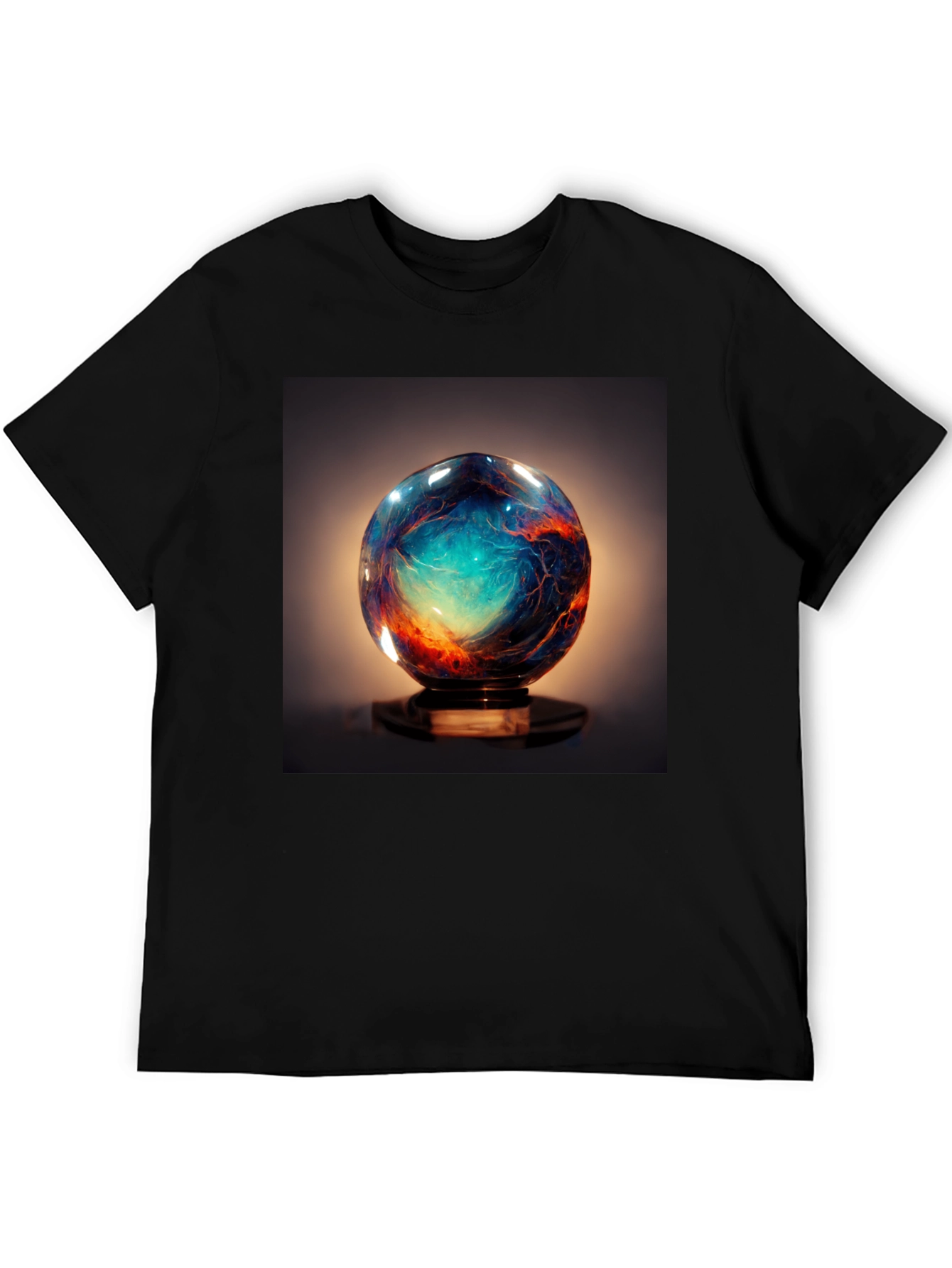 Galaxy Sphere Graphic Tee - Black Cotton T-Shirt