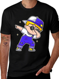 Dabbing Kid Graphic Tee - Trendy Cartoon T-Shirt