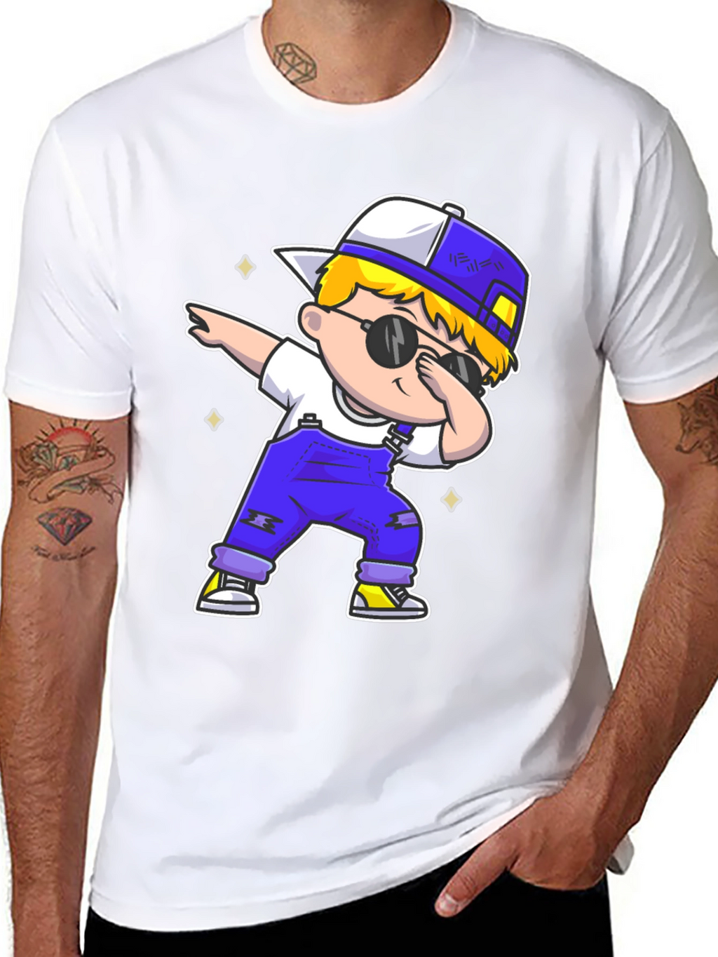 Dabbing Kid Graphic Tee - Trendy Cartoon T-Shirt