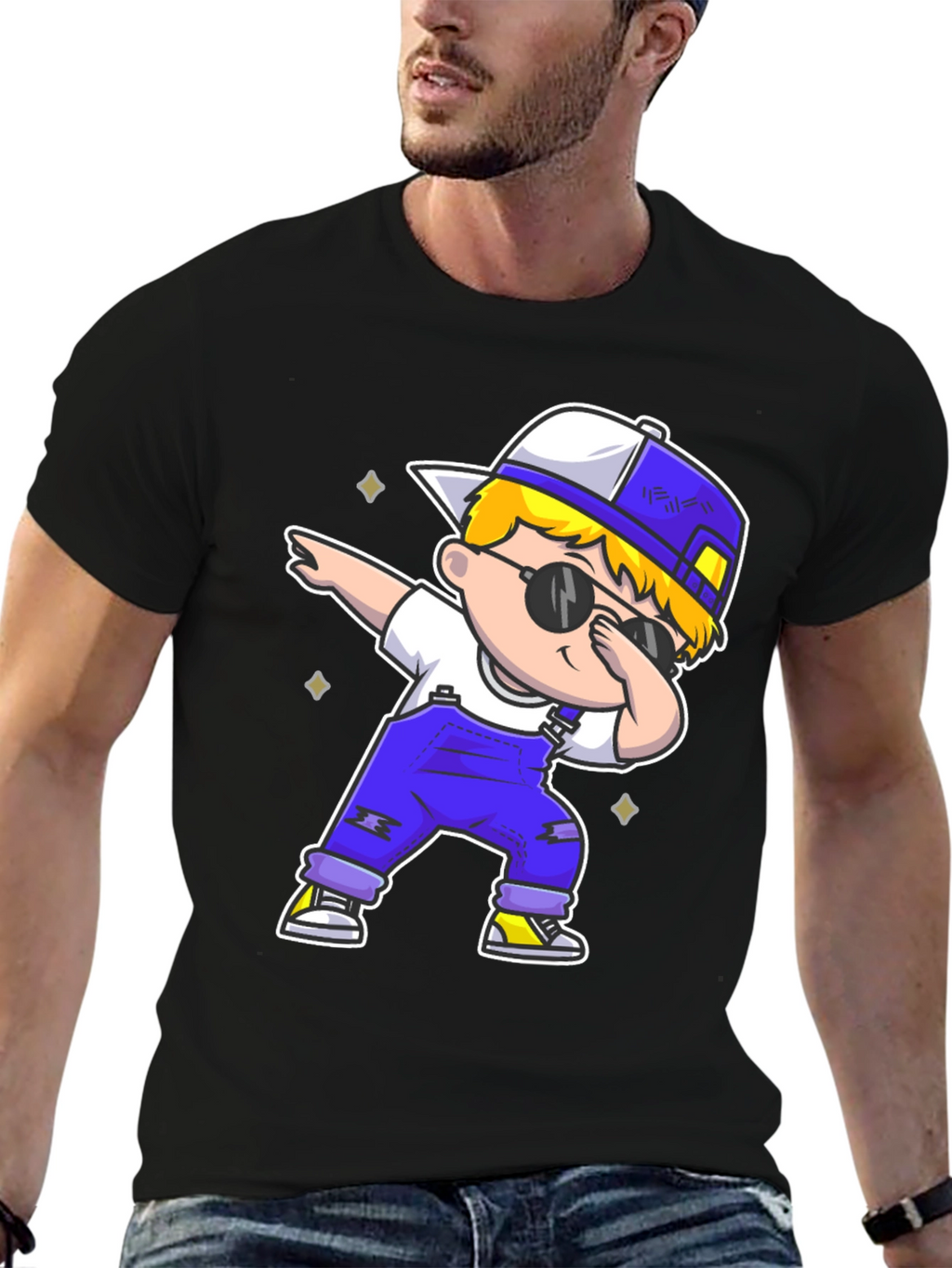 Dabbing Kid Graphic Tee - Trendy Cartoon T-Shirt