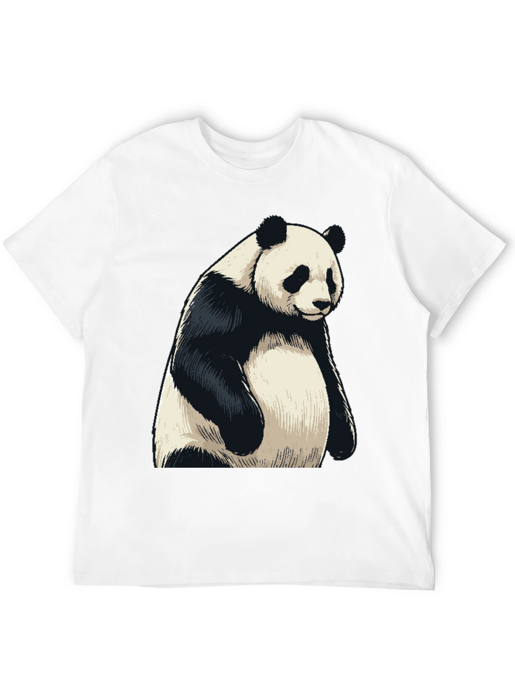 Mens Black Panda Graphic T-Shirt