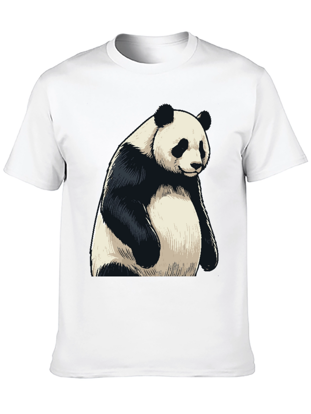 Mens Black Panda Graphic T-Shirt