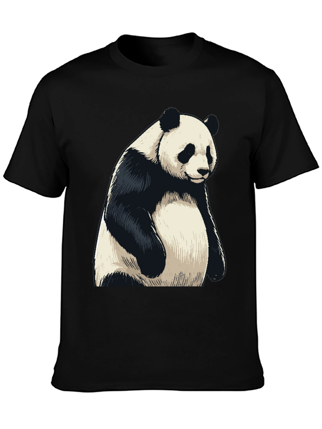 Mens Black Panda Graphic T-Shirt