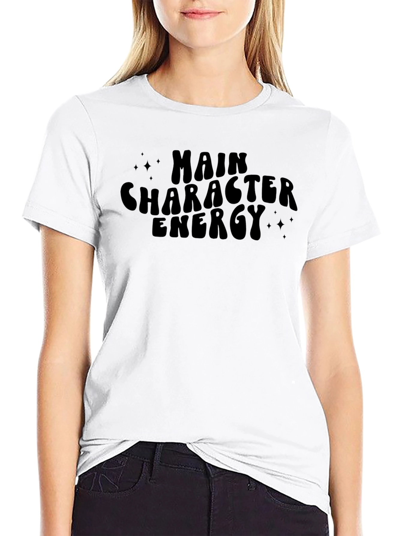 Main Character Energy Black T-Shirt