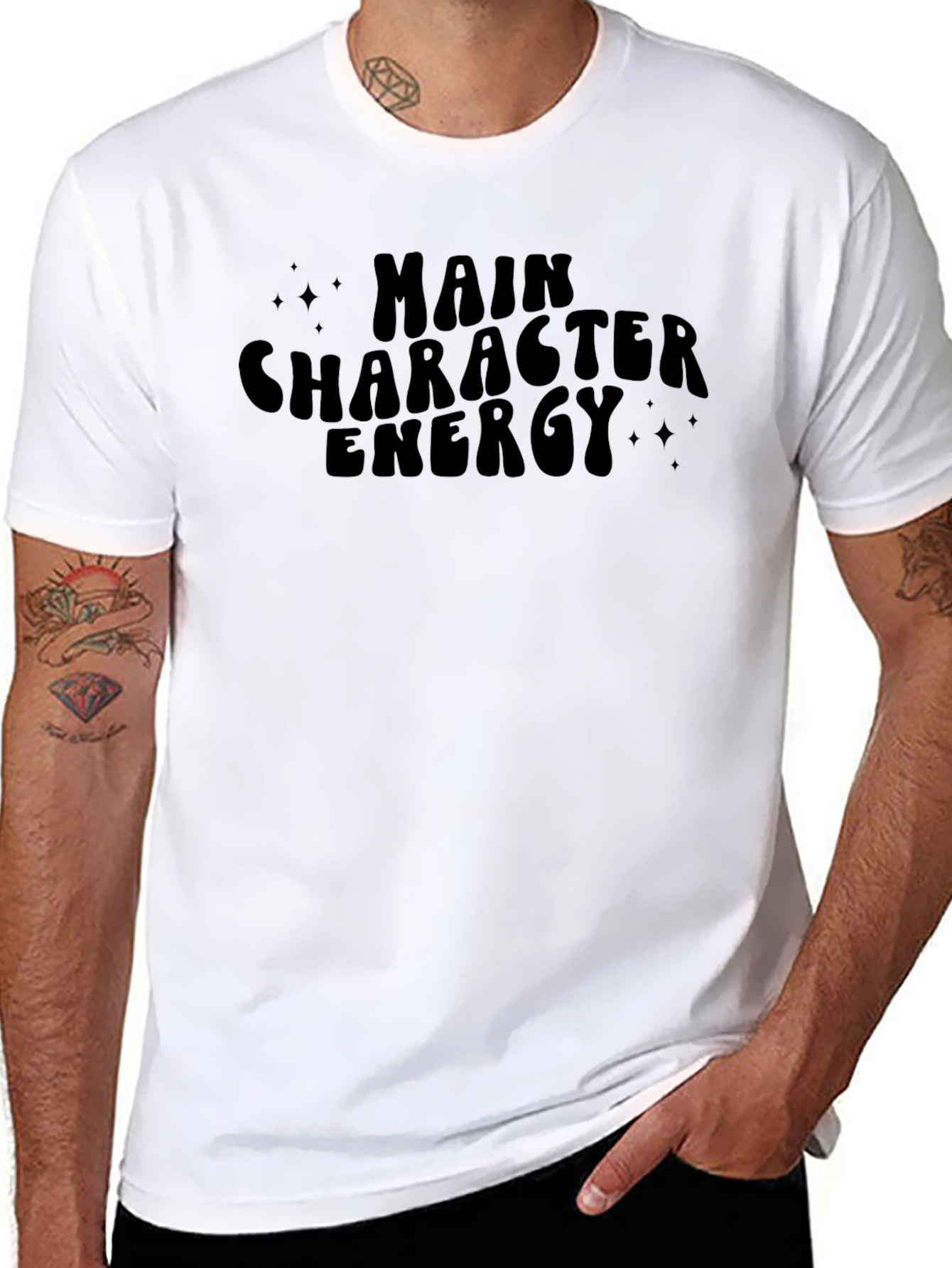 Main Character Energy Black T-Shirt