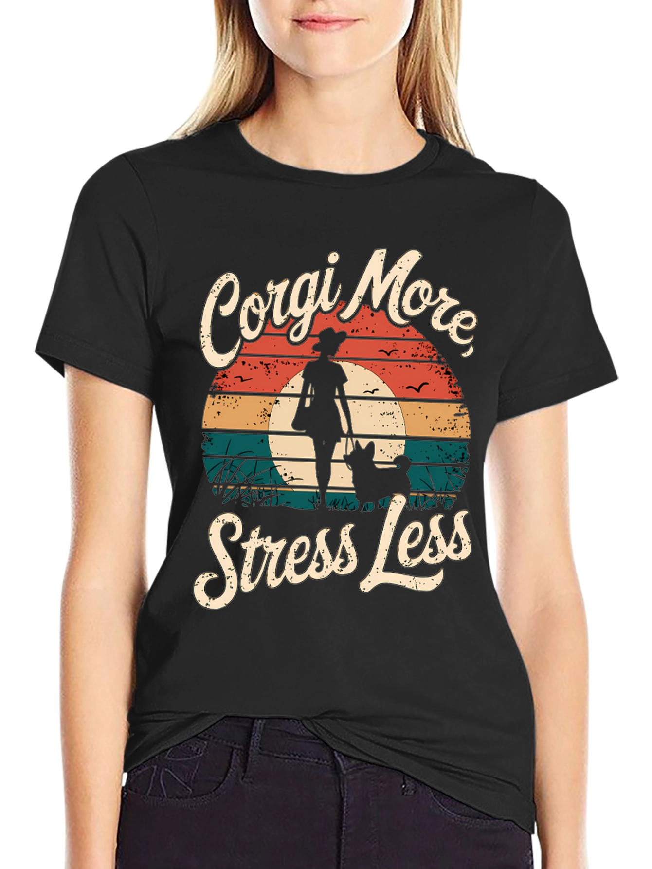 Corgi More Stress Less Graphic Tee