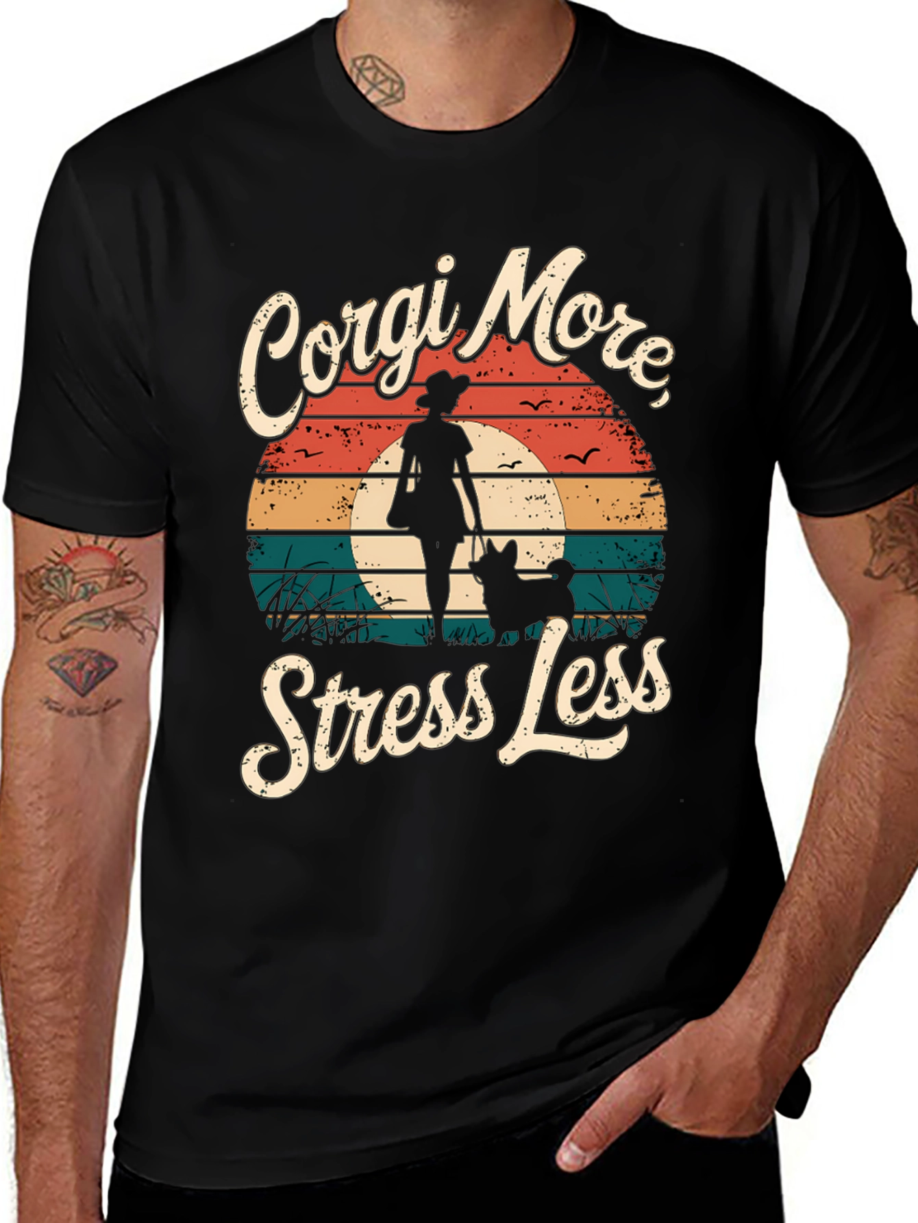 Corgi More Stress Less Graphic Tee