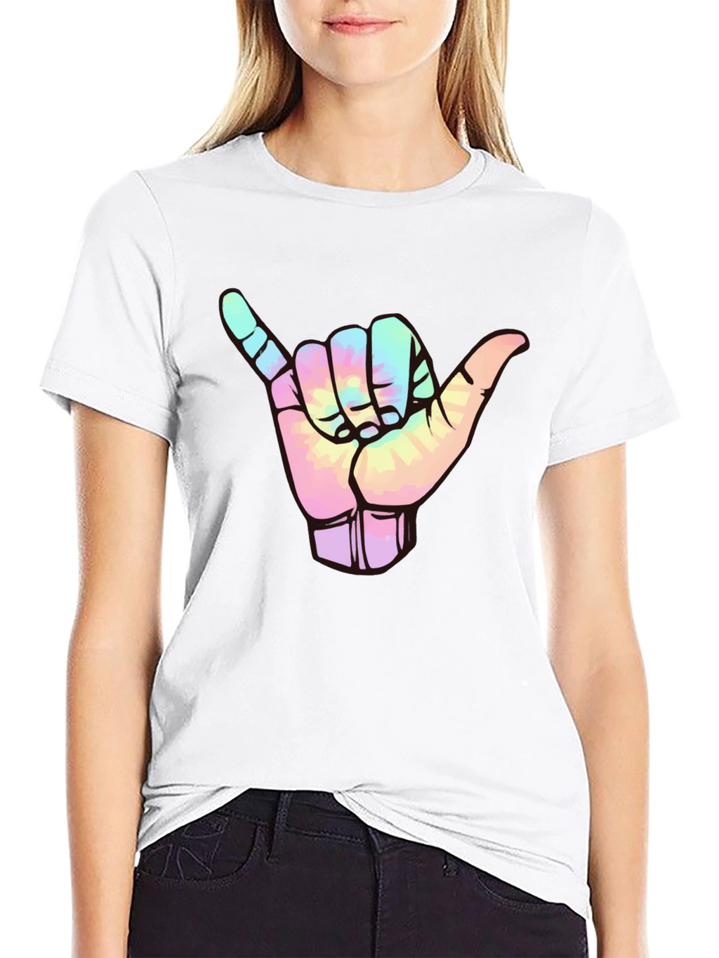 Shaka Sign Tie-Dye Graphic Tee
