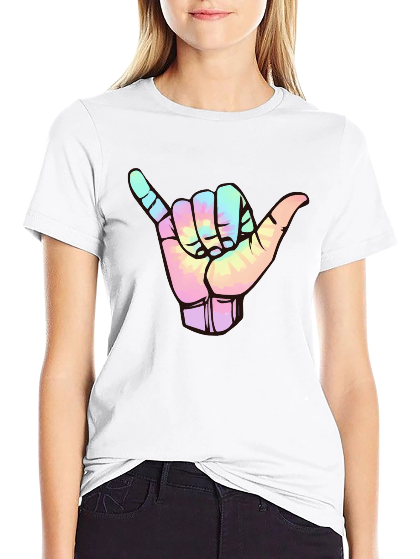 Shaka Sign Tie-Dye Graphic Tee