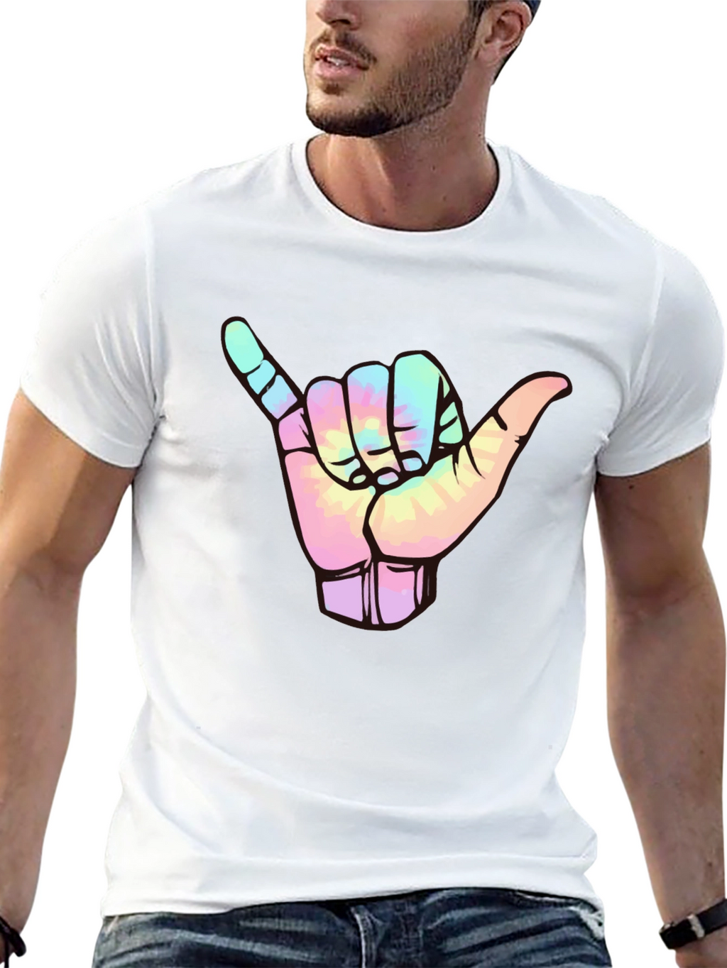 Shaka Sign Tie-Dye Graphic Tee