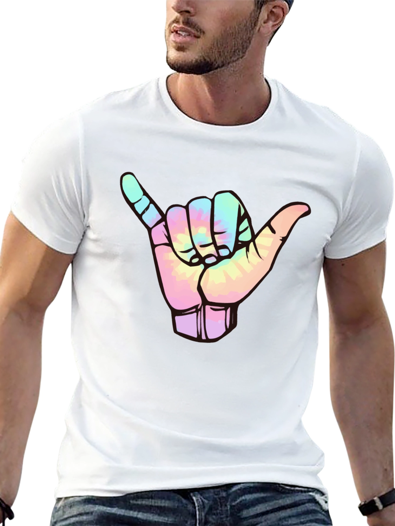 Shaka Sign Tie-Dye Graphic Tee