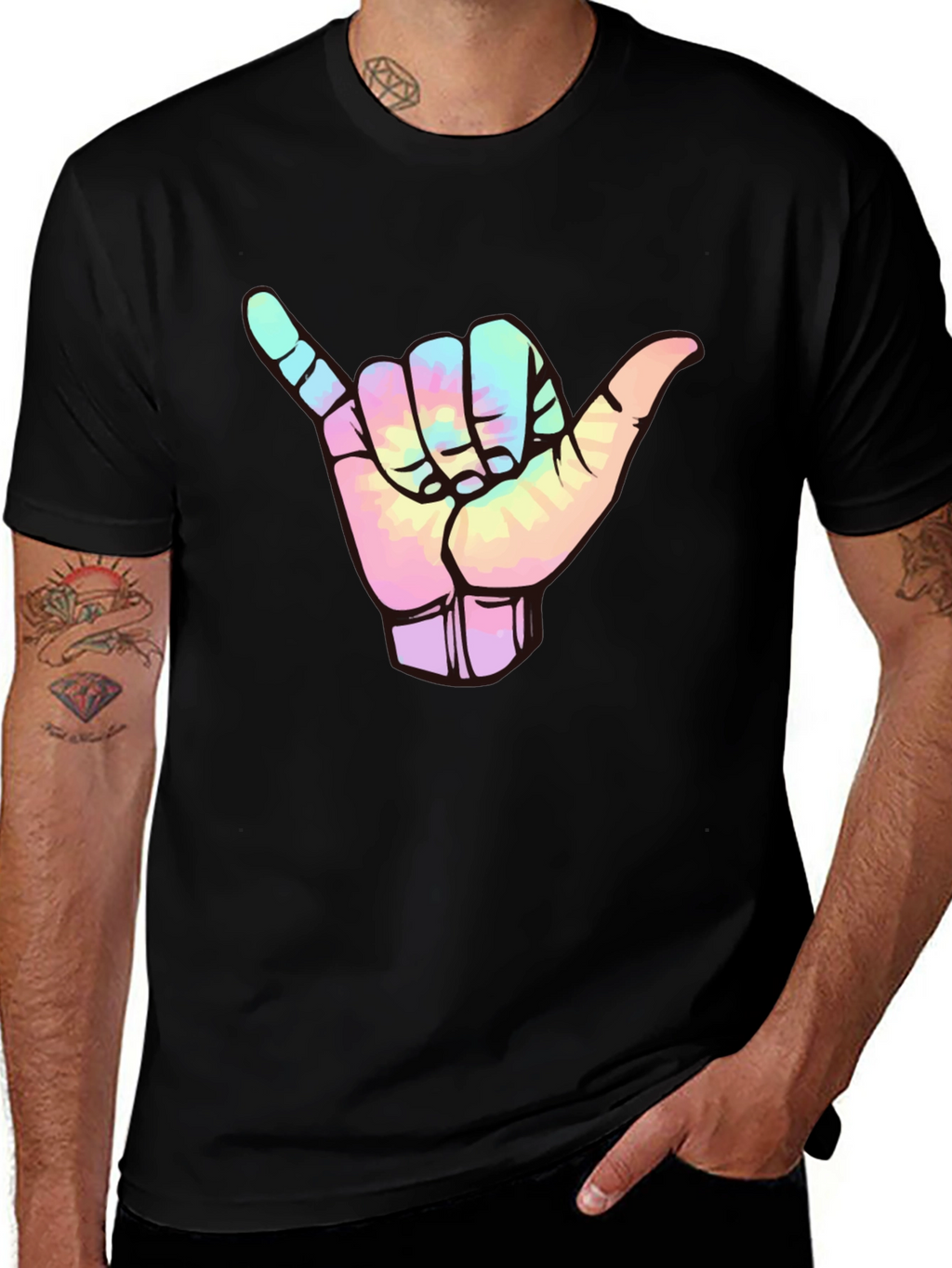 Shaka Sign Tie-Dye Graphic Tee