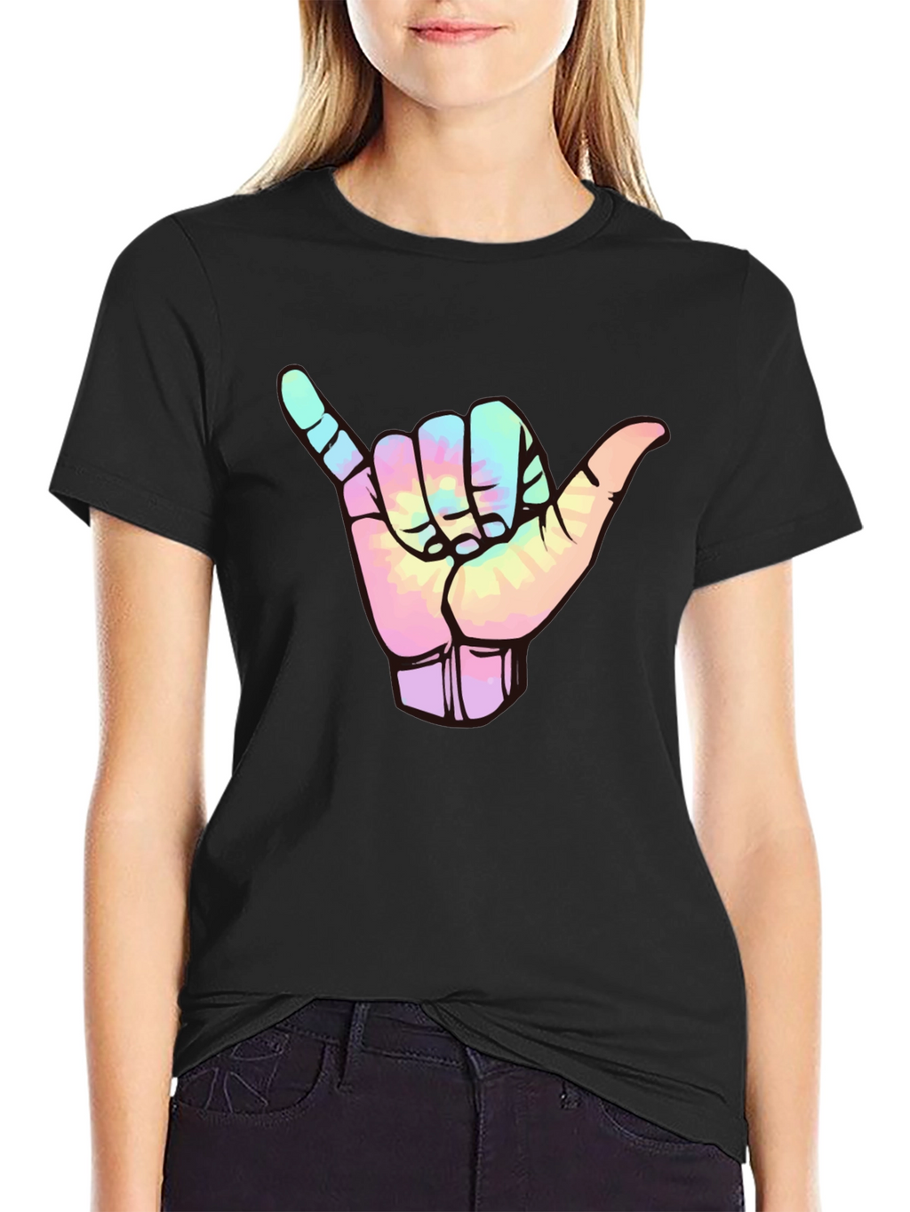 Shaka Sign Tie-Dye Graphic Tee