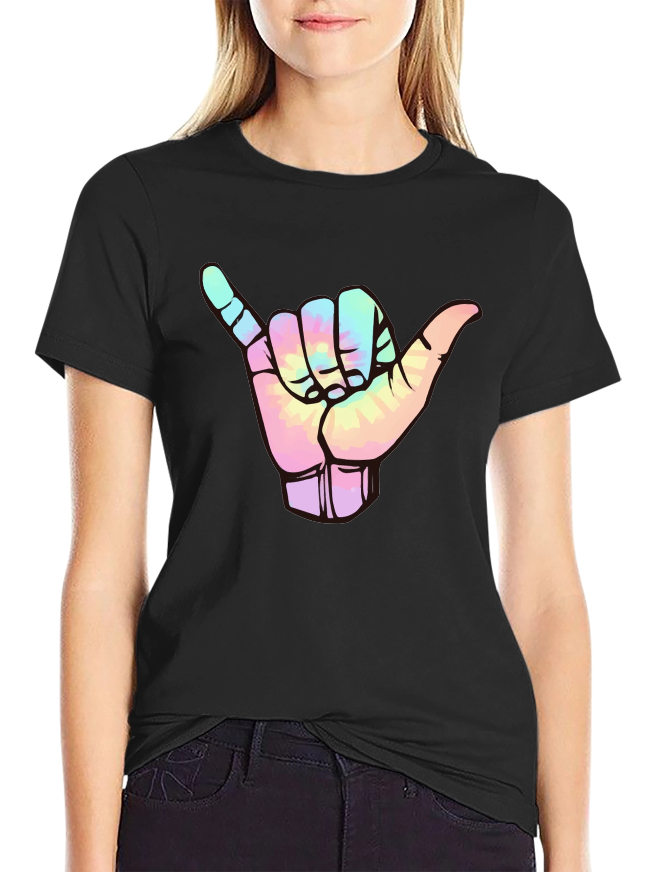 Shaka Sign Tie-Dye Graphic Tee