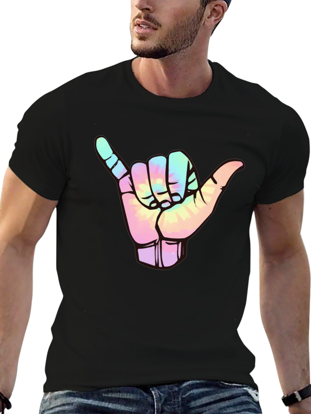 Shaka Sign Tie-Dye Graphic Tee