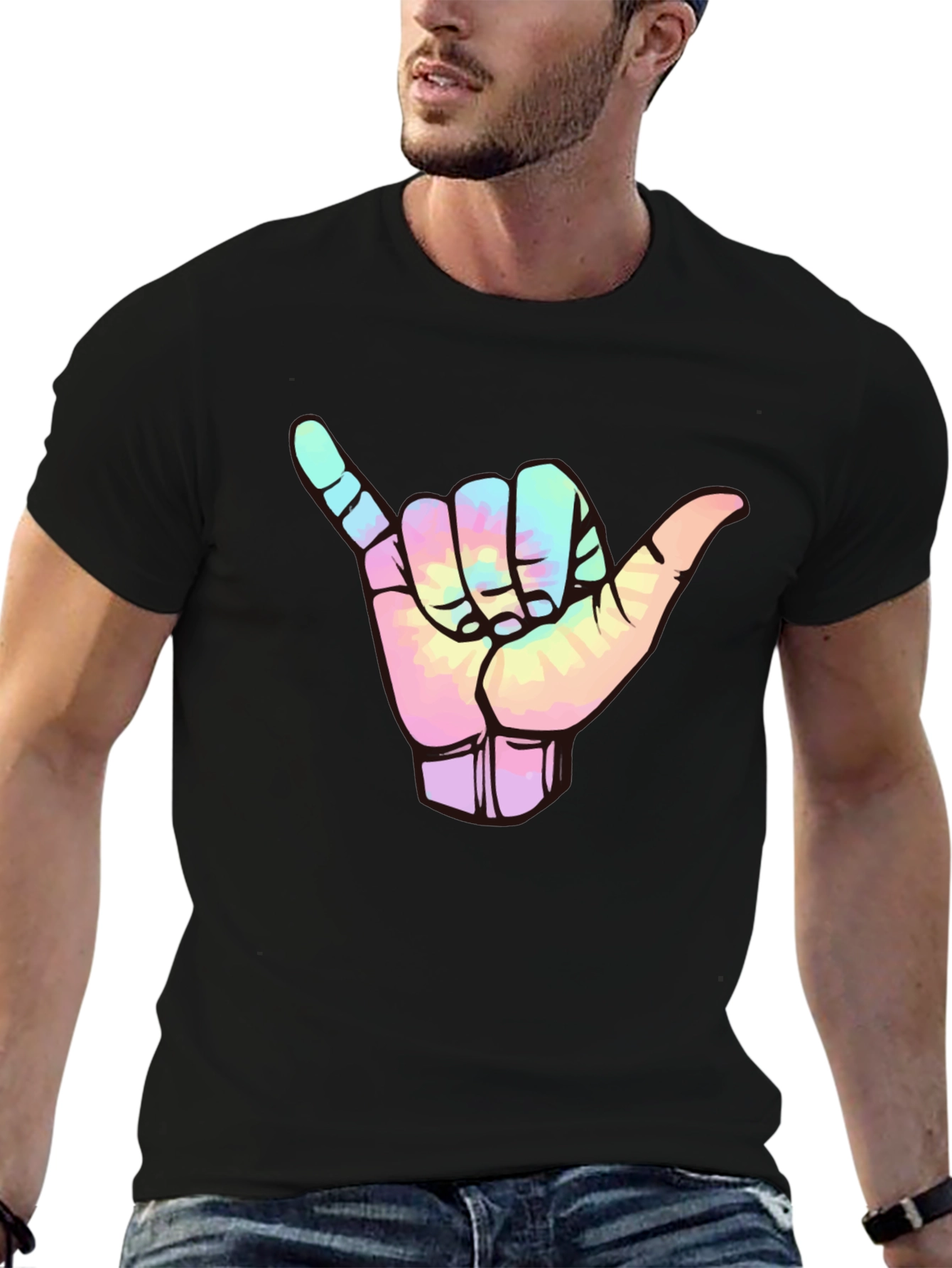 Shaka Sign Tie-Dye Graphic Tee