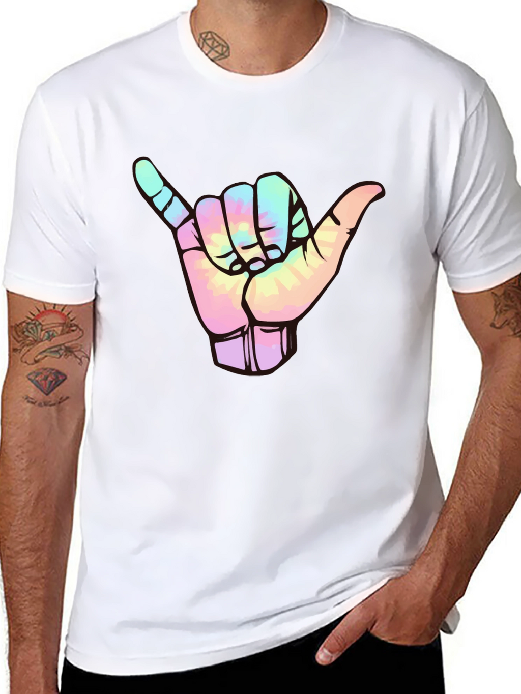 Shaka Sign Tie-Dye Graphic Tee