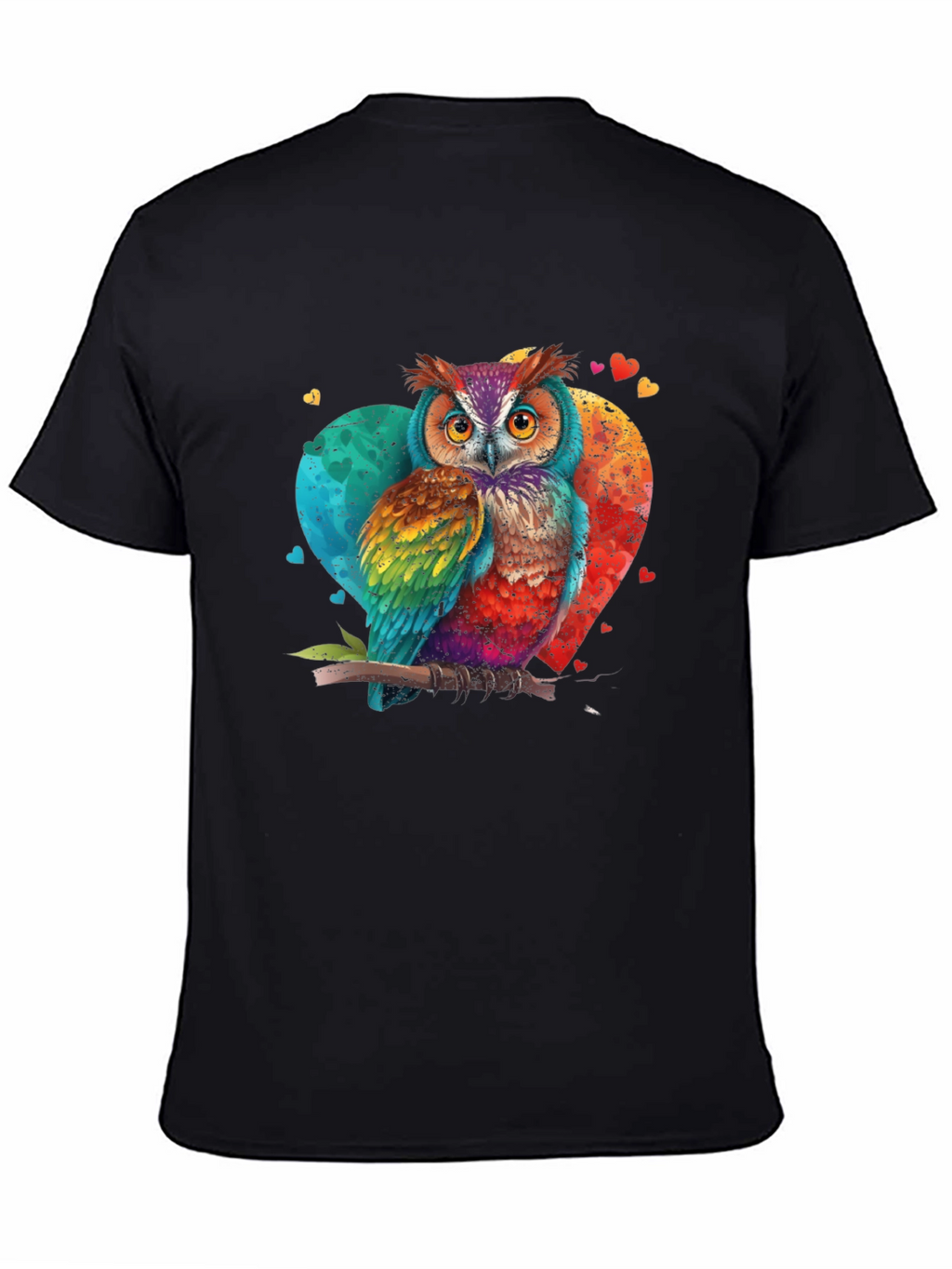 Rainbow Owl T-Shirt Artistic Graphic Tee